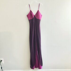Le Chateau Pink and Purple Split Slip Maxi Dress Size XL